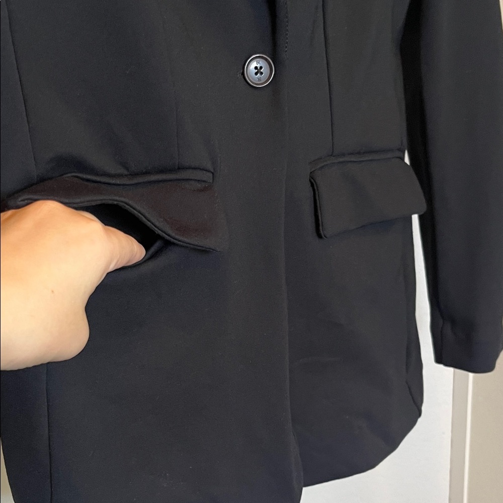 Banana Republic Long & Lean stretch Ponte Black Single-Button Blazer Medium - Picture 5 of 12